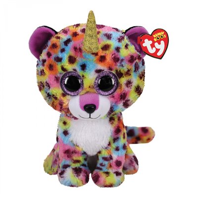 ty Beanie Boos Giselle Χνουδωτό Λεοπάρδαλη Μονόκερος Πολύχρωμη 23Εκ 