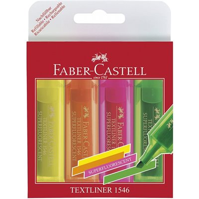 Faber-Castell Wallet 4 Texdtliners Σετ Υπογραμμιστές Fluo 3 + 1 Δώρο 