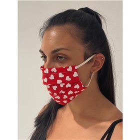 Fun Fashion Μάσκα Προστασίας 100% Βαμβακερή Καρδιές 