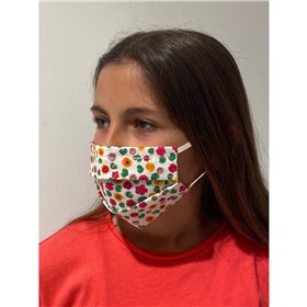Fun Fashion Μάσκα Προστασίας 100% Βαμβακερή Λουλούδια Small 
