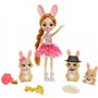 Mattel Enchantimals Royals Brystal Bunny Κούκλα Και Οικογένεια Λαγουδάκια 