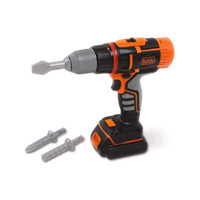Smoby Black And Decker Electronic Drill Τρυπάνι Γκρι Και Πορτοκαλί Χρώμα 