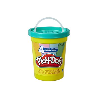 Hasbro Play-Doh Modern Colors Tub Με 4 Μοντέρνα Χρώματα - Ανοιχτό Μπλε, Πράσινο, Πορτοκαλί Και Ροζ 