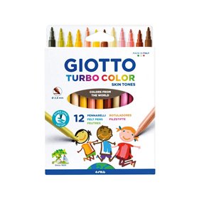 Giotto Μαρκαδόροι Turbo Color Skintones 12 Τεμάχια  Giotto Μαρκαδόροι Turbo Color Skintones 12 Τεμάχια