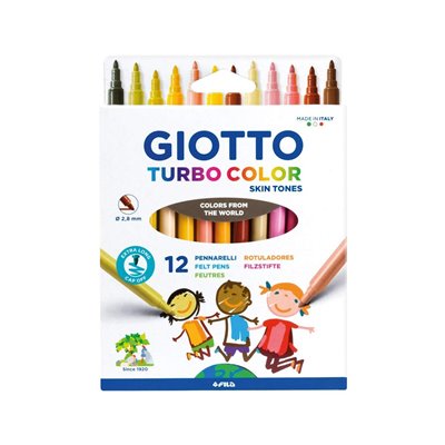 Giotto Μαρκαδόροι Turbo Color Skintones 12 Τεμάχια 