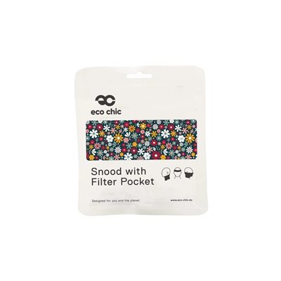 OEM Eco Chic Snood Face Mask Black Ditsy 