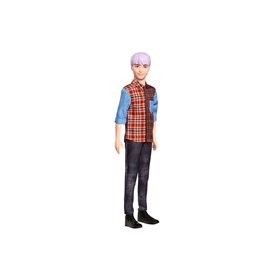 Mattel Barbie Ken Fashionistas Doll 154, Με Μωβ Μαλλιά Καρώ Πουκάμισο Και Τζιν 