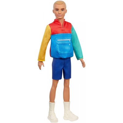 Mattel Barbie Ken Fashionistas Doll 163, Με Ξανθά Μαλλιά Φορά Μπλουζάκι Μπλε Σορτς Και Λευκές Μπότες 