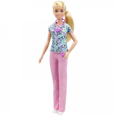 Mattel Barbie Nurse Blonde Κούκλα Νοσοκόμα 30 Εκ. 