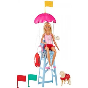 Mattel Barbie Lifeguard Playset Σετ Αθλητικά Επαγγέλματα Ξανθιά Κούκλα Ναυαγοσώστρια 