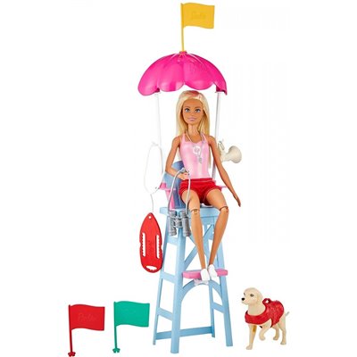 Mattel Barbie Lifeguard Playset Σετ Αθλητικά Επαγγέλματα Ξανθιά Κούκλα Ναυαγοσώστρια 