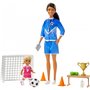 Mattel Barbie Soccer Coach Playset Σετ Αθλήματα Επαγγέλματα Καστανή Κούκλα Προπονήτρια 