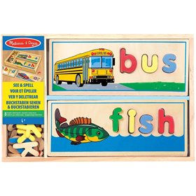 Melissa and Doug See Και Spell Ξύλινο Εκπαιδευτικό Παιχνίδι Με 8 Πλακέτες Διπλής Όψης Και 64 Γράμματα  Melissa and Doug See Και Spell Ξύλινο Εκπαιδευτικό Παιχνίδι Με 8 Πλακέτες Διπλής Όψης Και 64 Γράμματα