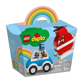 LEGO Duplo Fire Helicopter And Police Car Πυροσβεστικό Ελικόπτερο Και Περιπολικό 