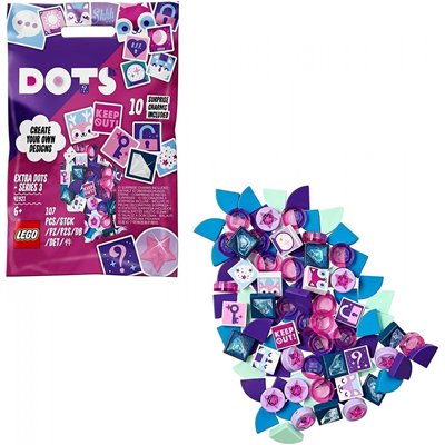 LEGO Dots Extra Dots Series 3 Tile Pack, Jewellery DIY Craft Set With 10 Surprise Charms 