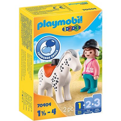 Playmobil 1.2.3 Αναβάτρια Με Άλογο 