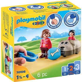 Playmobil 1.2.3 Τρενάκι Με Βαγόνι-Σκυλάκι  Playmobil 1.2.3 Τρενάκι Με Βαγόνι-Σκυλάκι