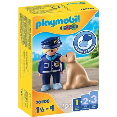 Playmobil 1.2.3 Αστυνομικός Με Εκπαιδευμένο Σκύλο 