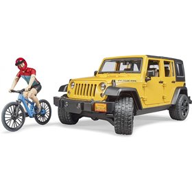 bruder Jeep Wrangler Rubicon Unlimited Αυτοκίνητο Με Ποδήλατο Και Αναβάτη  bruder Jeep Wrangler Rubicon Unlimited Αυτοκίνητο Με Ποδήλατο Και Αναβάτη
