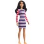 Mattel Barbie Fashionistas Κούκλα Num 147 Original Μελαχρινή Κούκλα Με Φόρεμα Striped Dress 