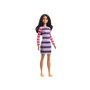 Mattel Barbie Fashionistas 147 Original Μελαχρινή Κούκλα Με Ριγέ Φόρεμα 