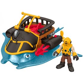 Fisher-Price Imaginext Πειρατικό Πλοιάριο, Πλάσματα Του Βυθού Με Φιγούρα Και Αξεσουάρ 
