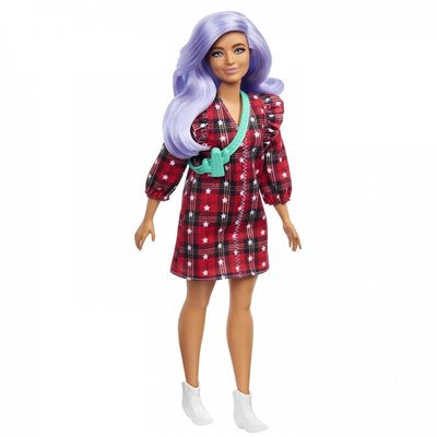 Mattel Barbie Fashionistas Original Κούκλα Με Μωβ Μαλλιά Με Φόρεμα 