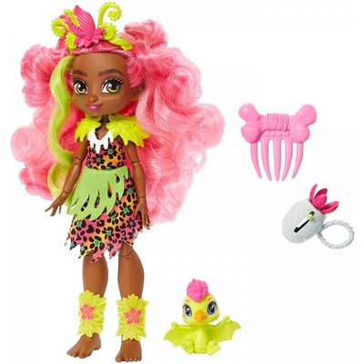 Mattel Cave Club Fernessa Κούκλα Με Δεινοσαυράκι Ptilly 