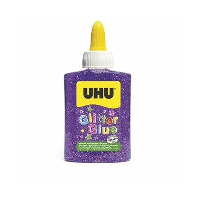 UHU Glitter Glue Purple Bottle 90Gr 88 Ml - Μωβ 