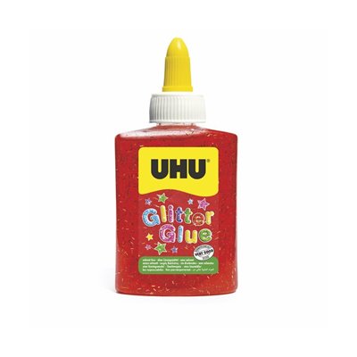 UHU Glitter Glue Red Bottle 90Gr 88 Ml - Κόκκινο 