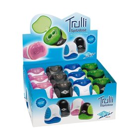 Pelikan Wedo Trulli Ξύστρα Πλαστική, Διπλή Με Δοχείο - Μαύρο, Μπλε, Πράσινο, Ροζ 