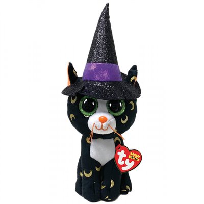 ty Beanie Boos Pandora Χνουδωτό Γατούλα Με Καπέλο Halloween Μαύρη 15Εκ 