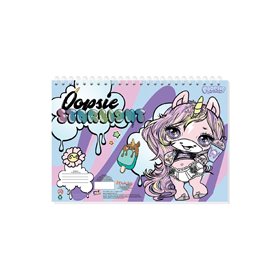 Diakakis imports Μπλοκ Ζωγραφικής Με Αυτοκόλλητα And Stensil Poopsie 23X33εκ. 40Φ. - 2 Σχέδια 