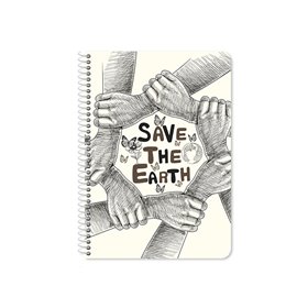 Diakakis imports Earth Home Τετράδιο Σπυράλ 17X25 Εκ. 3 Θεμάτων 90 Φύλλων - 4 Σχέδια 