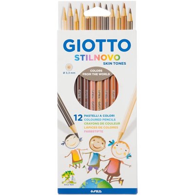 Giotto Stilnovo Skintones Ξυλομπογιές Χρωματιστές 12 Τεμαχίων 