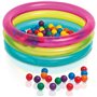 INTEX 3-Ring Baby Ball Pit Φουσκωτή Μπάλα Πισίνα Με 50 Χρωματιστές Μπάλες 86X25cm 