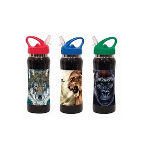 NO FEAR Παγούρι Αλουμινίου Με Καλαμάκι Animals 580Ml - 3 Σχέδια  NO FEAR Παγούρι Αλουμινίου Με Καλαμάκι Animals 580Ml - 3 Σχέδια