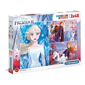 Clementoni Παιδικό Παζλ Color Frozen 3X48 Τμχ 