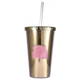 FunkyFish Girl Pwr Ποτήρι Με Καλαμάκι 500 Ml  FunkyFish Girl Pwr Ποτήρι Με Καλαμάκι 500 Ml