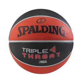 Spalding Μπάλα Μπάσκετ Triple Threat Color Rubber Size 7 - Μαύρο / Κόκκινο 