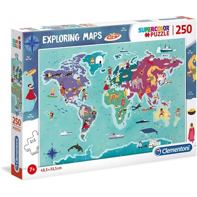 Clementoni Παιδικό Παζλ Color Exploring Maps Έθιμα Του Κόσμου 250 Τμχ 