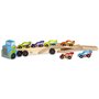 Melissa and Doug Mega Race Car Carrier Ξύλινο Ρυμουλκό Με 6 Αγωνιστικά Αυτοκίνητα 