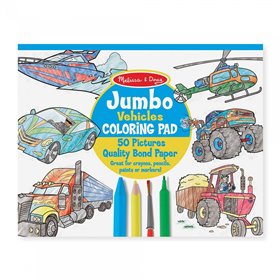 Melissa and Doug Jumbo Coloring Pad Μεγαλο Μπλοκ Ζωγραφικής Οχήματα 50 Σελ. 