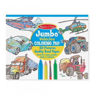 Melissa and Doug Jumbo Coloring Pad Μεγαλο Μπλοκ Ζωγραφικής Οχήματα 50 Σελ. 