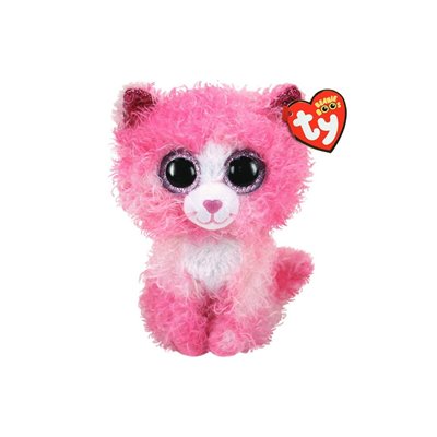 ty Beanie Boos Reagan Χνουδωτό Γατούλα Με Ροζ Σγουρά Μαλλιά 15Εκ 