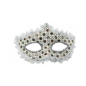 Fun Fashion Μάσκα Με Δαντέλα Λευκή 