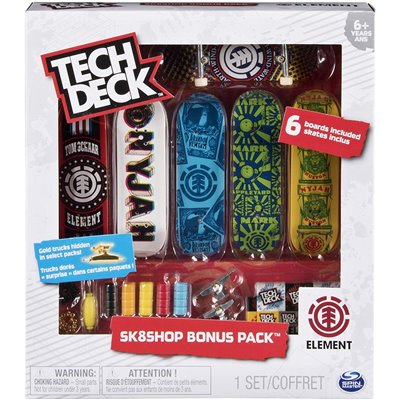 TECH DECK Sk8 Shop Bonus Pack Μινιατούρα Τροχοσανίδα 6 Τεμαχίων 