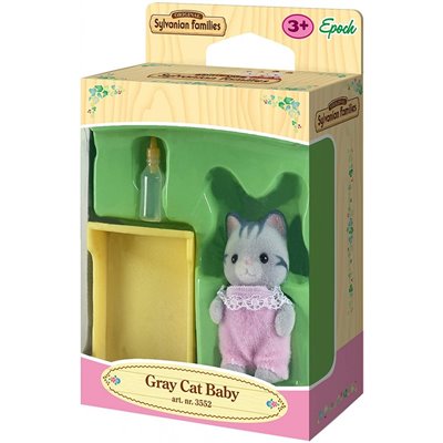 Epoch Sylvanian Families Μωρό Γατούλα Σε Κούνια Και Μπιμπερό 