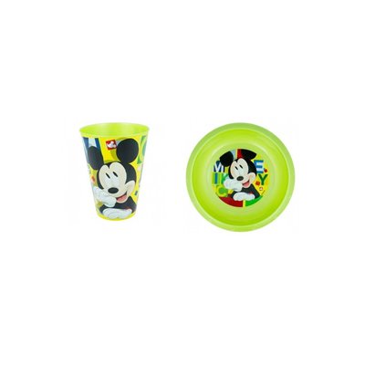 Stor Mickey Mouse Παιδικό Σετ Φαγητού ( Πιάτο Και Ποτήρι )- Πράσινο 