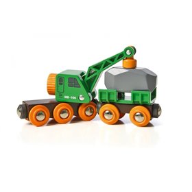 Brio World Βαγόνι Με Γερανό  Brio World Βαγόνι Με Γερανό